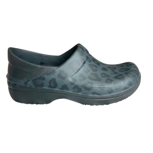 Crocs Neria Pro II Slip Resistant Work Clog Black Leopard Women's 10 Nurse Teach - Picture 1 of 9